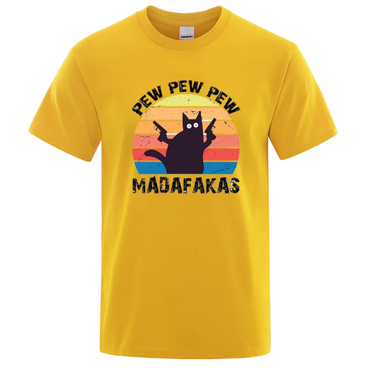Pew Pew Madafakas Cat Personality T Shirts