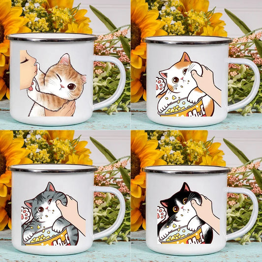 "Purrfect Pair" Cute Cartoon Cat Print Coffee Mugs